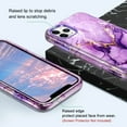thumbnail image 3 of CASEFIV for iPhone 11 Pro Max Case 6.5 inch,Marble Pattern 3 in 1 Heavy Duty Shockproof Full Body Hard PC+Soft Silicone Drop Protective Women Girls Cover for iPhone 11 Pro Max,Drift Sand/Purple, 3 of 7