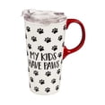thumbnail image 2 of Cypress Home Beautiful My Kids Have Paws Ceramic Travel Cup - 5 x 7 x 4 Inches Homegoods and Accessories for Every Space, 2 of 2