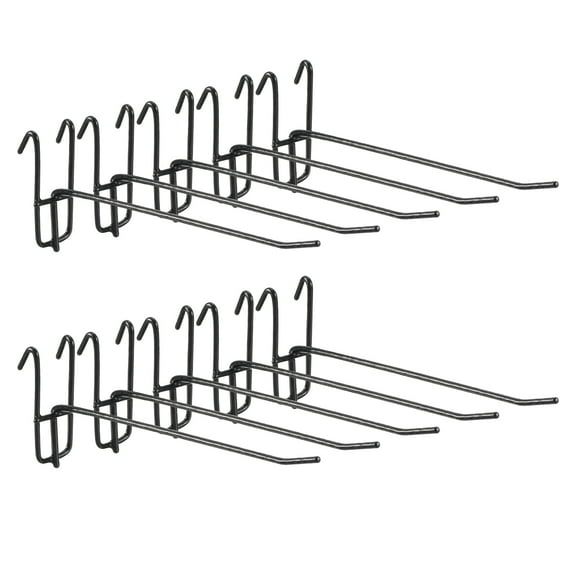 Uxcell 10 Grid Wall Hooks, 8 Inch Grid Wall Panel Display Hooks for Grid Wall Accessory Display Rack for Retail Stores, Home Office, Garage Storage, Black