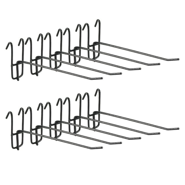 Uxcell 10 Pcs Ganchos de Pared de Rejilla 8 pulgadas Ganchos de Exhibición para Accesorios de Pared de Rejilla Color Negro