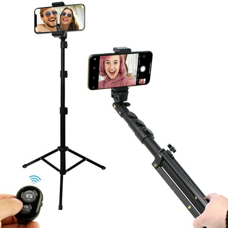 Image of Aduro U-Stream Selfie Stick Tripod 51 Extendable Cell Phone Tripod with Wireless Remote
