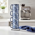 thumbnail image 3 of 10 Strawberry Street Bella Espresso Demitasse Stack, Blue Peonies, Set of 4, 3 of 3