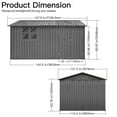 thumbnail image 2 of 12 x 10 Ft Metal Garden Sheds with Lockable Doors, Outdoor Storage Sheds with Window, Metal Tool Sheds for Backyard/Garden/Patio/Lawn, Grey, 2 of 7