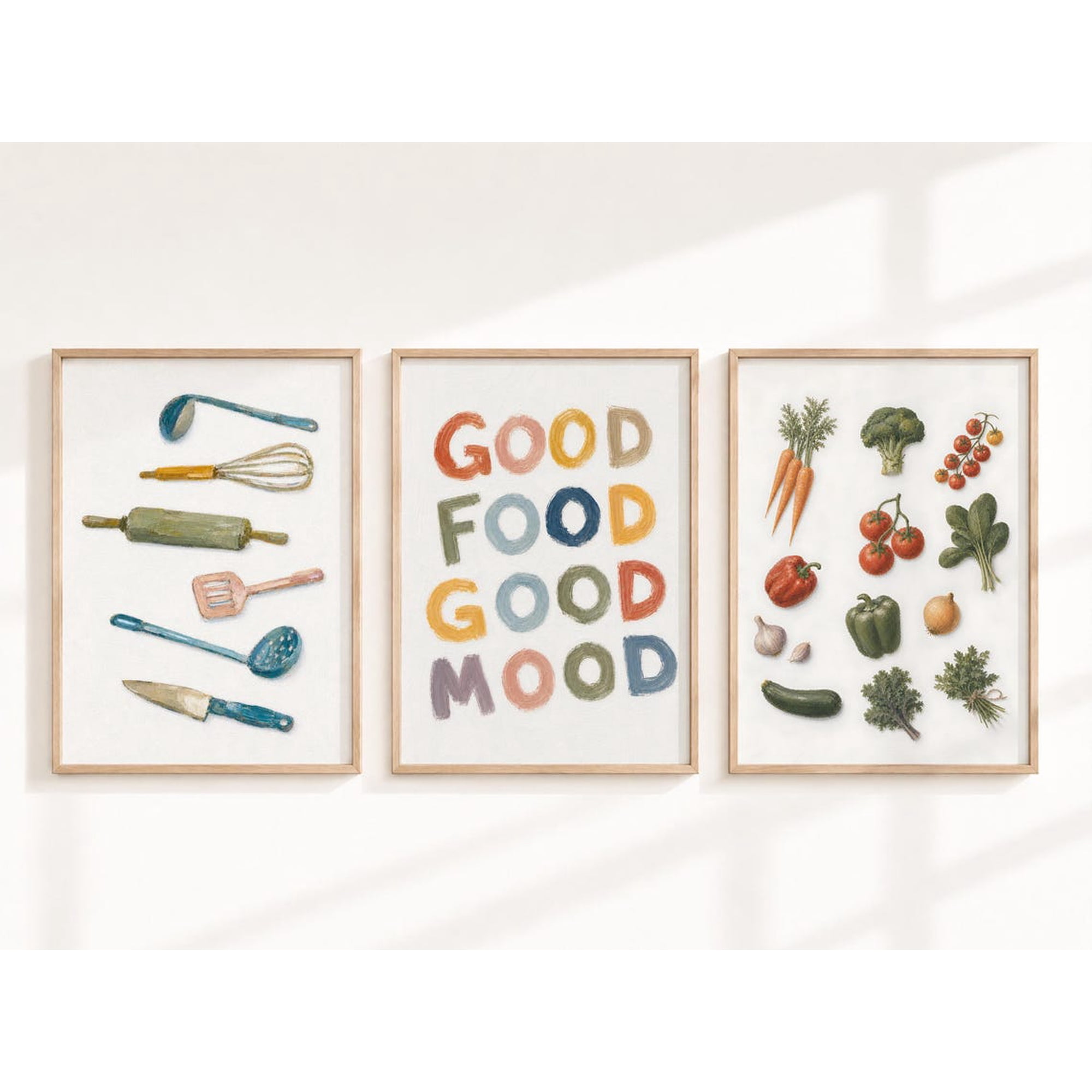 Set Of 2 Good Food Mood Wall Art Prints Kitchen Gallery Wall Home And Bedroom Decor