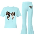 thumbnail image 2 of Fnooota Girls Summer Outfit Sets, Short Sleeve Casual Fashion Kids' Clothing Sets Girls' 2 Piece Sets Mint Green Size 14, 2 of 6