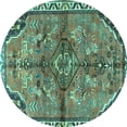thumbnail image 1 of Ahgly Company Machine Washable Indoor Round Persian Turquoise Blue Traditional Area Rugs, 8' Round, 1 of 4