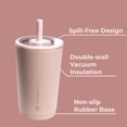 thumbnail image 3 of HydroJug Everyday Tumbler – Ceramic-Lined Insulated Tumbler with Straw and Soft-Touch Lid, Cup Holder Friendly – 14 oz, Dusty Rose, 3 of 6
