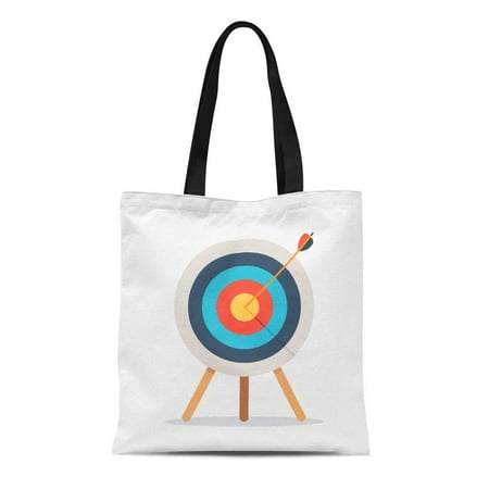 KDAGR Canvas Tote Bag Archery Target Arrow Standing on Tripod Goal Achieve Bullseye Reusable ...