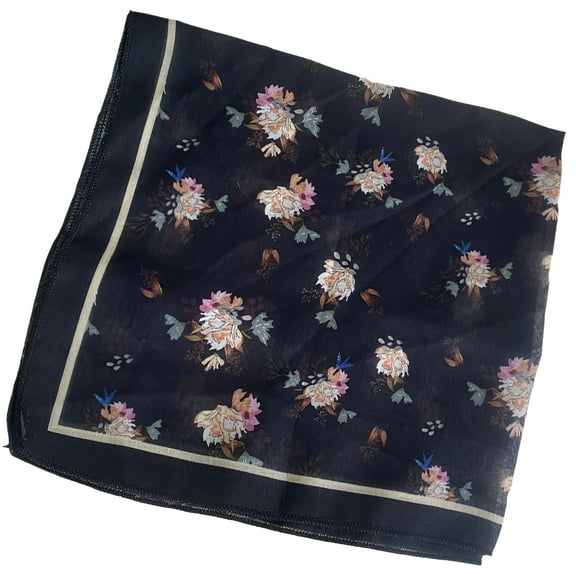 TELOLY Bandanas for Women,Suitable for Spring and Summer Black Bandana,Vacation Style Cotton Bandana,Black