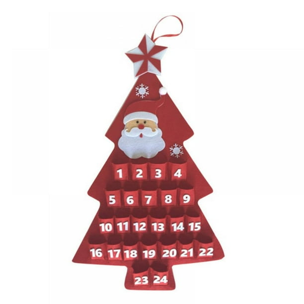 Christmas Advent Calendar, 24 Days Felt Christmas Tree Calendar Pattern and  Number for Home Holiday Christmas Decorations - Walmart.com