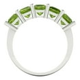 thumbnail image 5 of 2.5 ct Brilliant Princess Cut Natural Peridot 18K White Gold Eternity Band SZ 9, 5 of 6