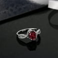 thumbnail image 4 of Gem Stone King 925 Sterling Silver Red Rhodolite Garnet Jewelry Women's Ring (1.98 Cttw, Oval 8X6MM, Size 5), 4 of 4