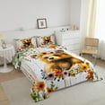 thumbnail image 3 of Erosebridal Rustic Bear Bedding ToddlerComforter Set, Kawaii Wildlife Down Comforter, Cartoon Flower Decor, Reversible 2pcs, 3 of 8