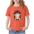 thumbnail image 3 of BXSRUTA Girls Short Sleeve Cotton T-Shirt Bunny Rabbit Print Round Neck Casual Tee for Summer Daily Wear, 3 of 7