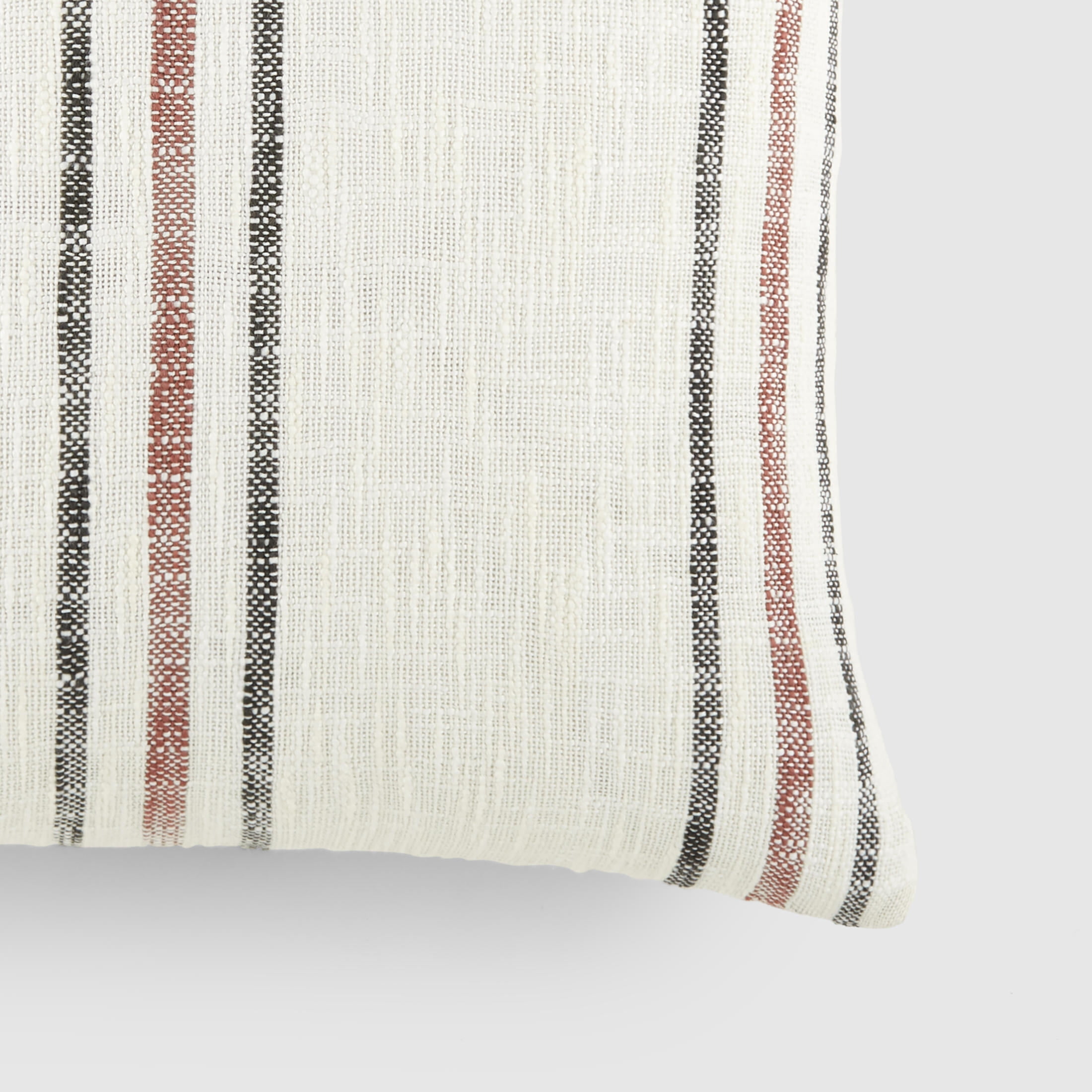 Cotton Slub Textured Throw Pillow in Framed Farmhouse Stripe by Comfort Canopy