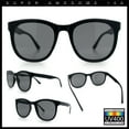 thumbnail image 2 of Unique Curved Inset Lens Horn Rim Plastic Retro Hipster Sunglasses All Black, 2 of 8