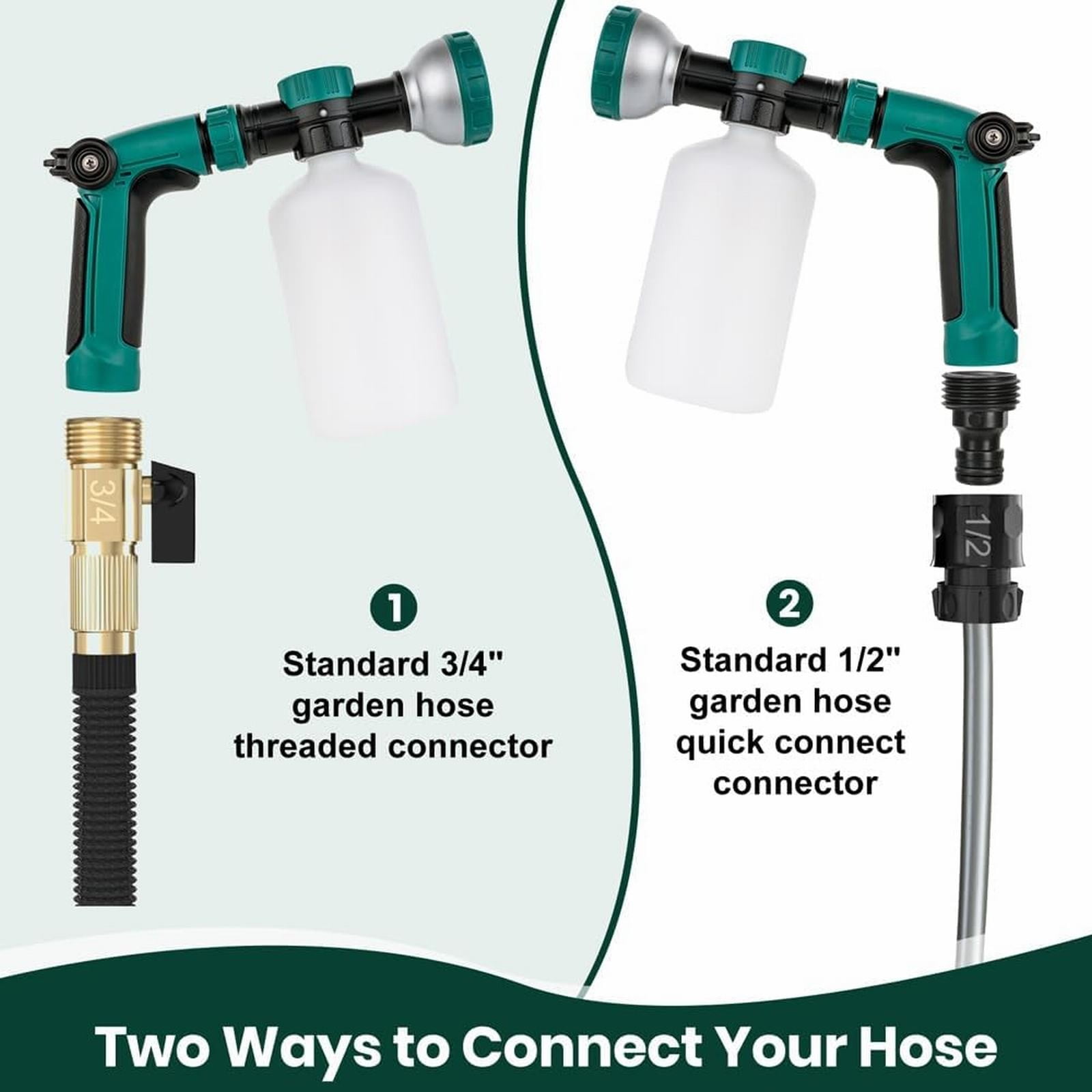 8-Dial Hose End Sprayer for Liquid Fertilizer/Soap | Precision Lawn, Yard & Garden Feeder with 16oz Bottle for Uniform Fertilizing and Watering Plants | Car, Dog Wash Hose Attachment Nozzle