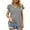 Gray, variant on BadPiggies Casual Summer T-Shirts Women Ruffle Short Sleeve Tops V Neck Tunic Tee Blouse Loose Fit (S, Black)