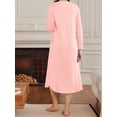 thumbnail image 5 of Avidlove Nightgowns for Women Floral Long Sleeve Henley Sleepshirt Full Length Nightdress Sleepwear with Pockets S-3XL, 5 of 7