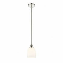 616-1S-PN-G558-6GWH Innovations Lighting Bella - 1 Light Stem Hung Mini Pendant In Industrial Style-9 Inches Tall and 5.5 Inches Wide-Polished Nickel
