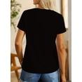 thumbnail image 2 of Soft and Comfortable Women's Casual Sport T-Shirt, Round Neck, Heart And Happy Print, Short Sleeve Tee For Adult, Men, Women, Teen, Teenager, Adolescent, Youth, 2 of 4