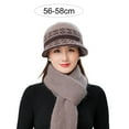 thumbnail image 5 of 2Pcs/Set Women's Girls Winter Warm Cozy Fashion Knitted Hat Beanie Scarf Set, 5 of 8