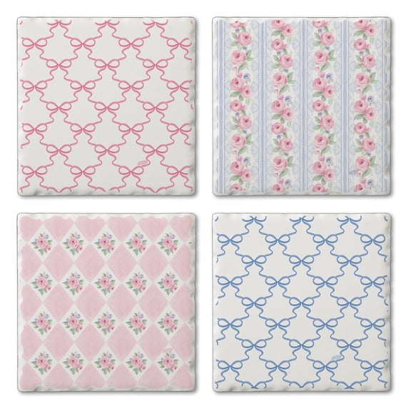 Thirstystone Pure Romance 4-Pack Assorted Tumbled Tile Coasters