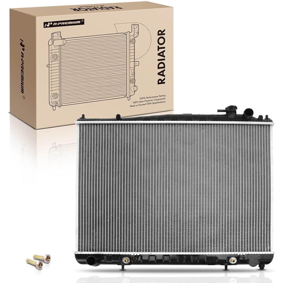 A-Premium Engine Coolant Radiator Assembly with Transmission Oil Cooler Compatible with Infiniti QX4 2000-2003 & Nissan Pathfinder 2001-2004, Automatic Transmission, Replace# 214100W810, 214604W000