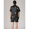 thumbnail image 5 of Biezeib Men Silk Satin Pajamas Sets Short Sleeve Sleepwear Button-Down PJs Sets Two-Pieces Loungewear, 5 of 6