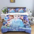 thumbnail image 3 of Disney Cartoon Frozen Elsa Print Three Piece Bedding Set Cover Set With Pillowcase Children or Adults King Queen Full Twin Size, 3 of 5