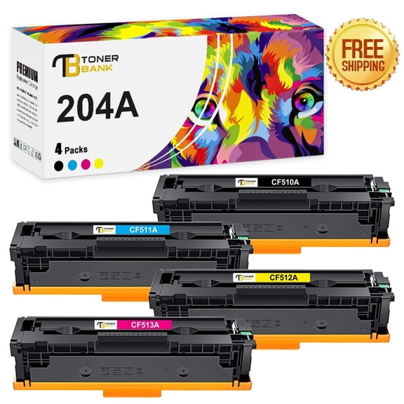 204A CF510A Toner Cartridge Compatible for 204A CF510A CF511A CF512A CF513A Laserjet Pro MFP M180n M180nw M181fw M154nw M154a (Black Cyan Yellow Magenta, 4 Pack)