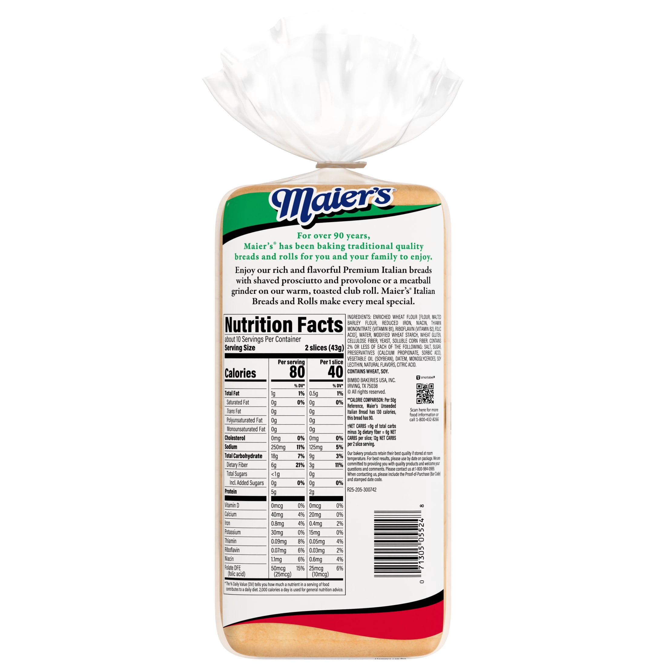 Maier's Reduced Calorie Premium Italian Bread, 16 oz