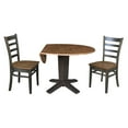 thumbnail image 4 of 42" Round Solid Wood Drop Leaf Pedestal Dining Table with 2 Dining Chairs, 4 of 6