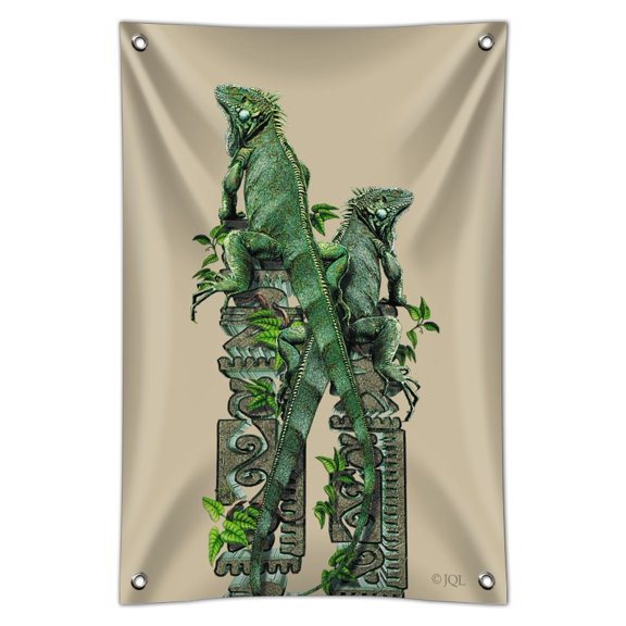 Iguanas Lizards Aztec Temple Home Business Office Sign