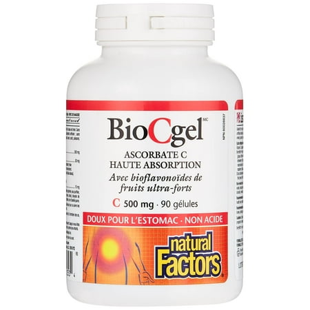 Natural Factors BioCgel Buffered Vitamin C with BerryRich, Gentle on The Stomach, 90 Softgels