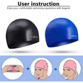 thumbnail image 6 of Silicone Swim Cap, 2 Pack Unisex Swim Caps Durable Flexible Silicone Swimming Hats for Women Men Adults, 6 of 10