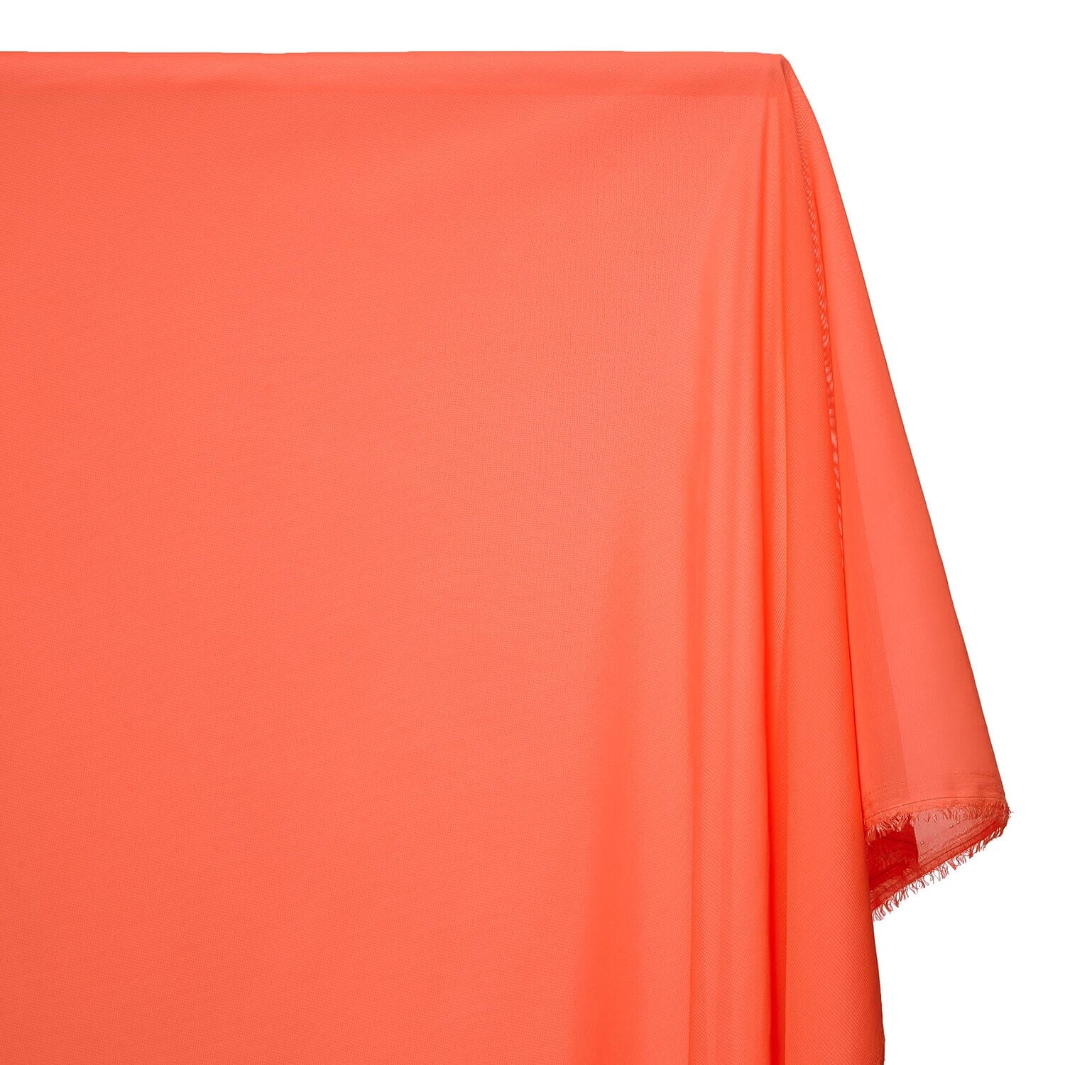 Solid Chiffon Fabric Polyester Dress Sheer 58" Wide By the Yard All Colors (Coral)