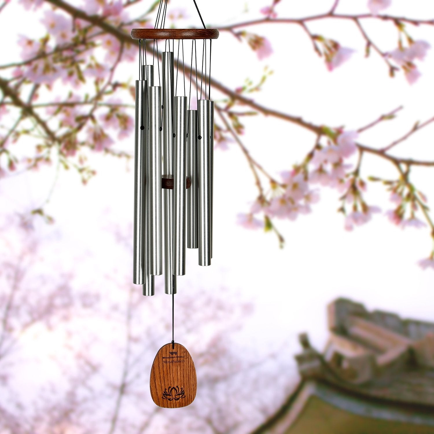 Woodstock Windchimes Mindfulness Chime , Wind Chimes For Outside, Wind Chimes For Garden, Patio, and Outdoor Décor, 28"L