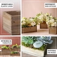 thumbnail image 4 of Efavormart 14x5'' Tan Wood Planter Boxes With Plastic Liner DIY Rustic Boxes Rectangle Wood Boxes For Party Decor, 4 of 11