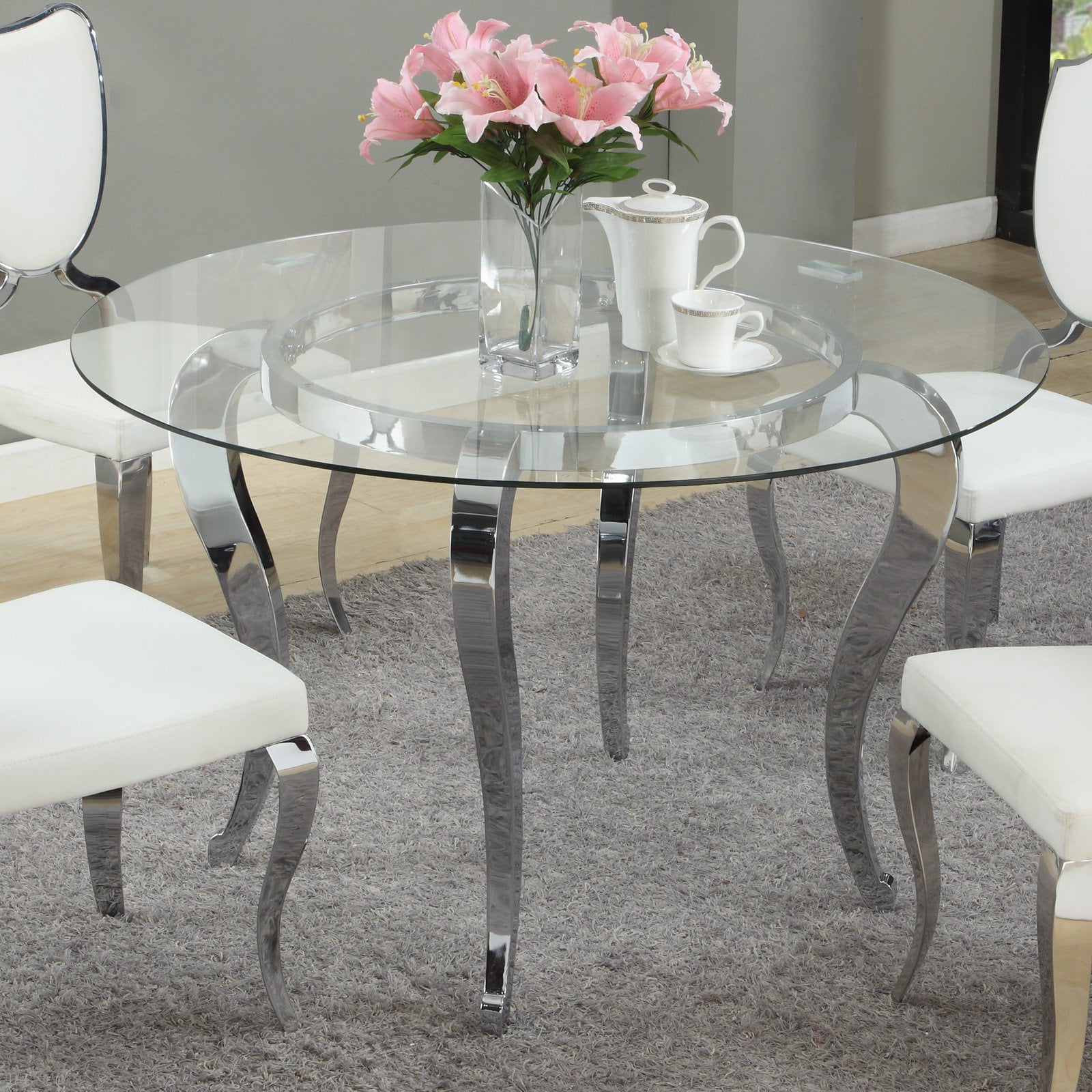Chintaly Letty Glass Top Dining Table - Walmart.com - Walmart.com