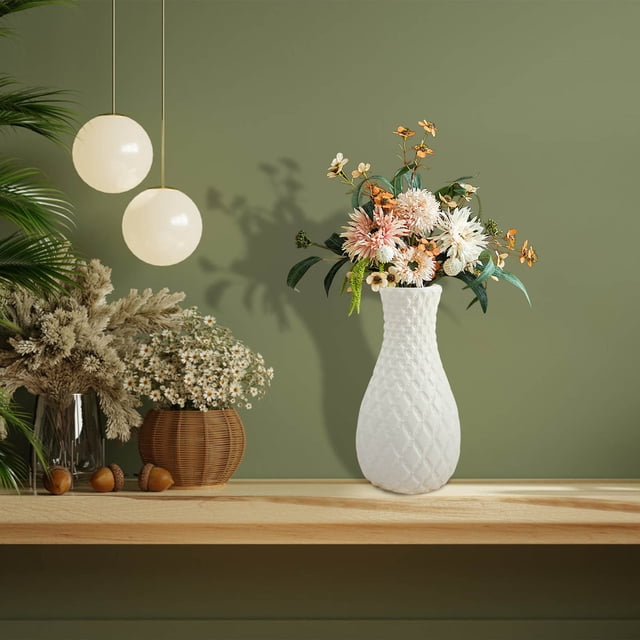 Jarrón, florero de plástico para florero, florero decorativo, florero para flores, florero moderno para decoración del hogar, estante para ramo, bodas, contenedor decorativo