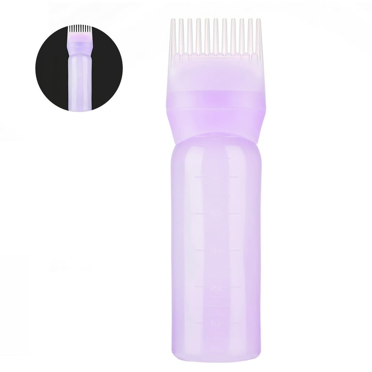 Toma Purple Hair Dye Bottle Plastic Refillable Root Comb Applicator Bottle  Hair Styling Tool for Hair Coloring Dye and Scalp Treatment 