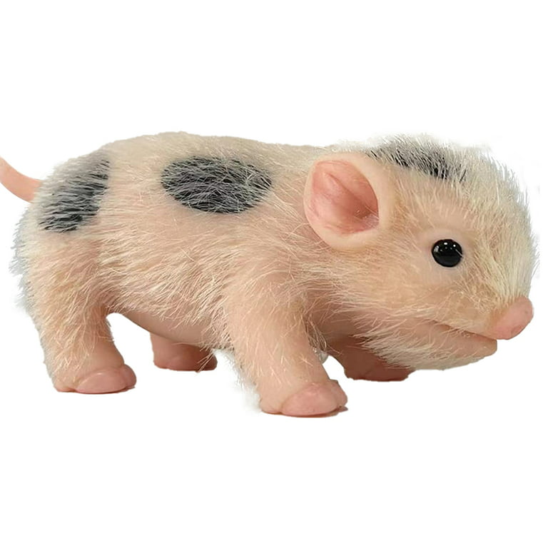 Silicone Pig Silicone Animals Pig Doll High Simulation Mini Silicone Pig  BPA-free Silicone Realistic Toy Pig for Photography Props Lifelike Pig for