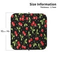 thumbnail image 2 of Yiaed Sweet Red Cherry Print Leather Coasters for Drinks - Cup Coasters Coffee Table Kitchen Table Bar, Home & Office Gifts Handmade Drink Coasters-Square, 2 of 6