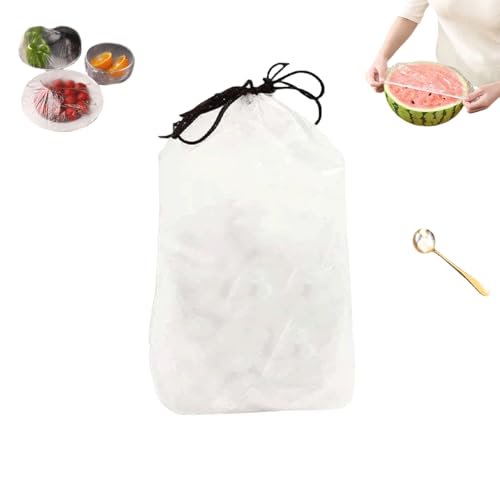 100 Pcs Couvercles en Plastique Chiclife, Sacs de Conservation Réutilisables pour Bols, Assiettes de Cuisine