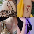 thumbnail image 3 of 30 Sheets Waterproof Tattoo Stickers , Long Lasting Temporary Tattoos, Red Lotus In Hell Pattern, Face Arm Back Leg Stickers Body Art, 3 of 4
