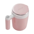 thumbnail image 3 of Taza de café con agitación automática, taza mezcladora de alta velocidad, giratoria de acero inoxidable, 400 ml/14 oz, con agitación automática para rosa, 3 of 8