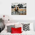thumbnail image 5 of Acheng Animals Canvas Wall Art Decor Highland Cow Picture Longhorn Cattle Photograph Poster Prints Rustic Black White Artwork Country Style 20x16in, 5 of 6