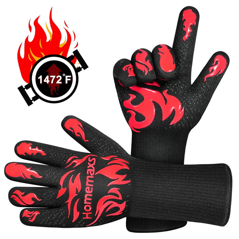 Bogo Brands Oven Gloves Heat Resistant with Fingers - 2 Pair Value Pack - Kitchen and BBQ Baking Cooking and Grill Mitts - Resis