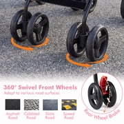 Costway Foldable Twin Baby Double Stroller Ultralight Umbrella Stroller Pushchair Pink